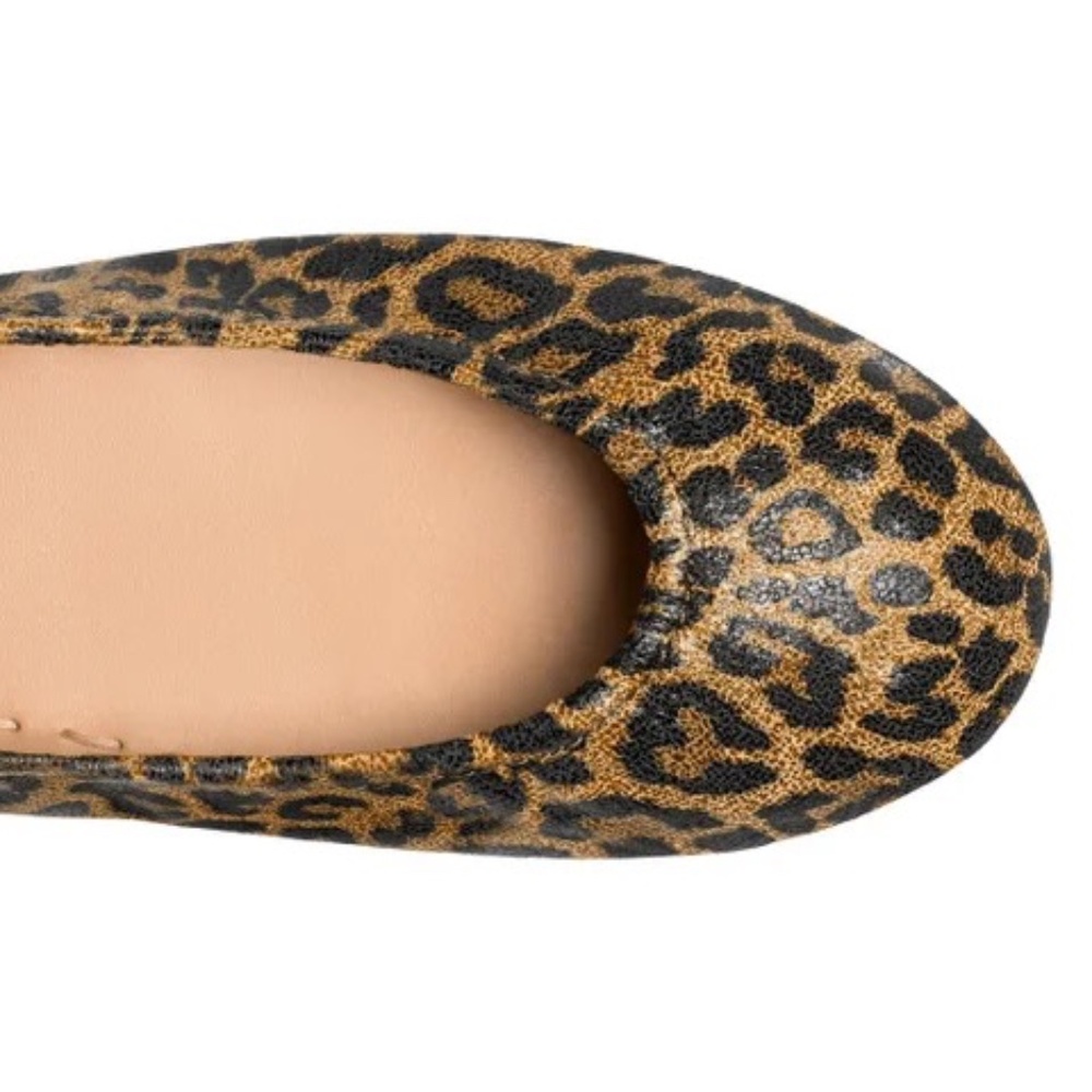 Leopard Leather Tieks Ballet Flats $160 FIRM